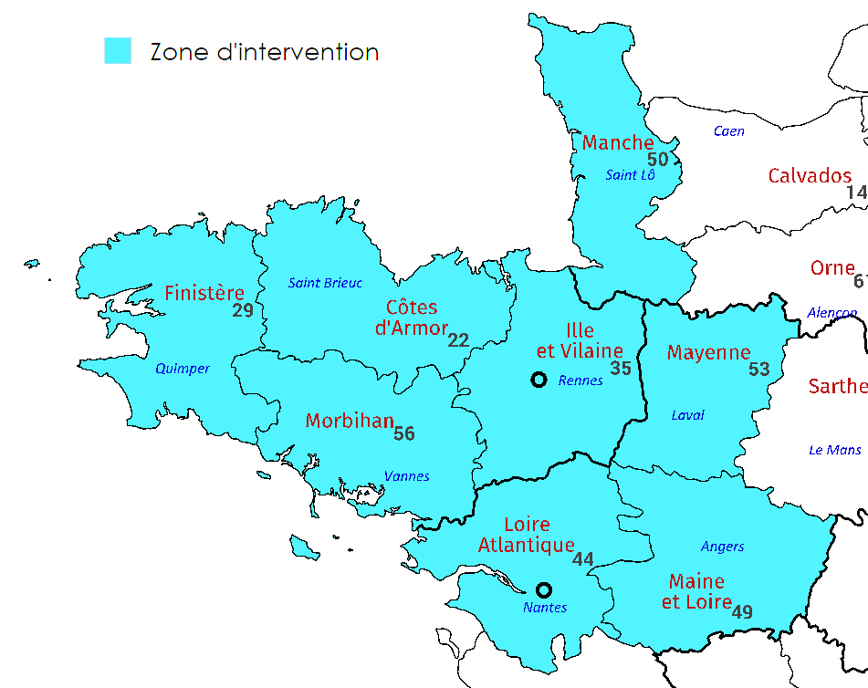 Carte des interventions
